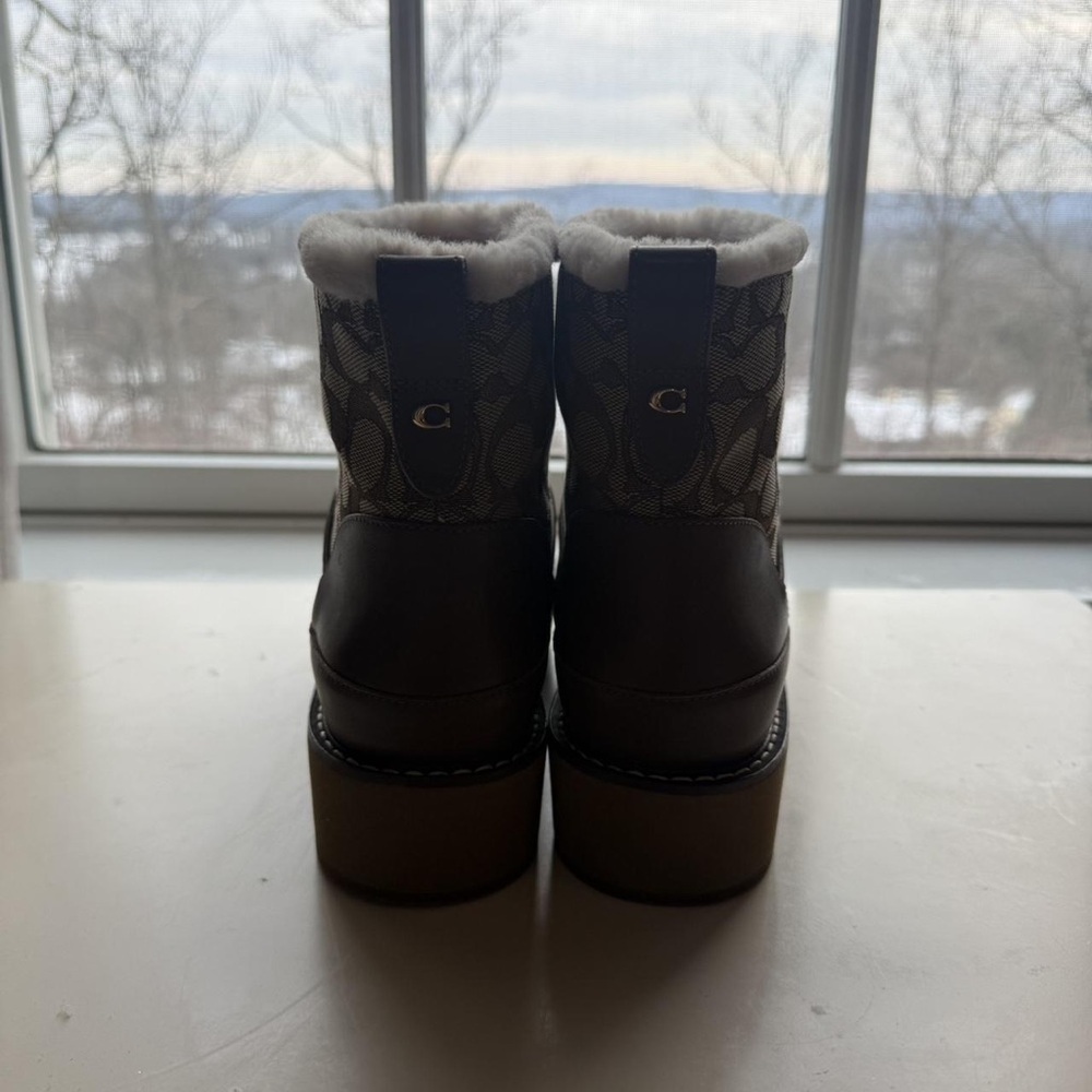 Coach Brown and Tan Patterned Boots - Picture 3 of 4